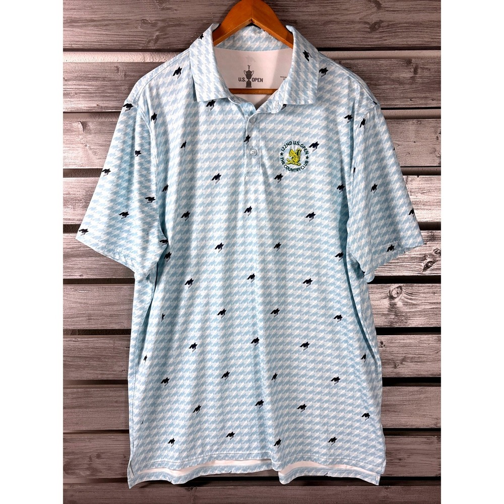 122nd US Open Country Club Golf Shop Polo Shirt Mens XL Blue White AOP USGA
